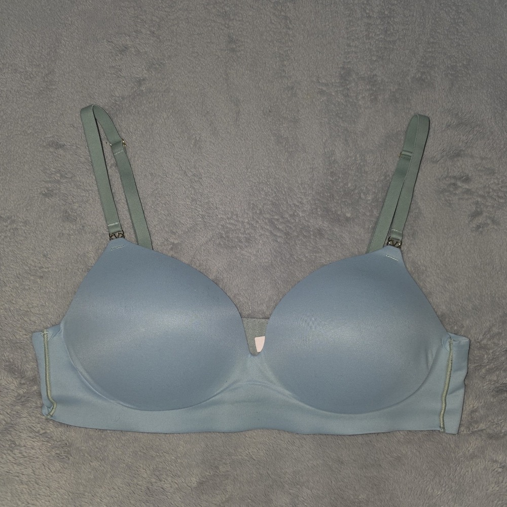 Victorias Secret 32C Bra Aqua Blue‎ Wear Everywhere Lightly Lined Back Close